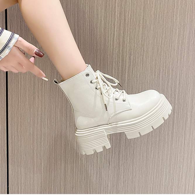 White Leather Women's Platform Boots Winter Fleece Lined_voghion.com