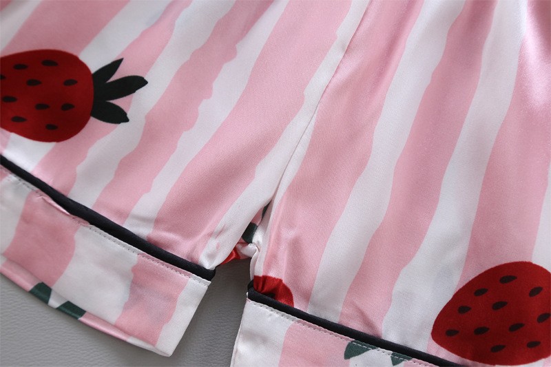 Pijama infantil verão estampado morango conjunto de dormir kids_voghion.com