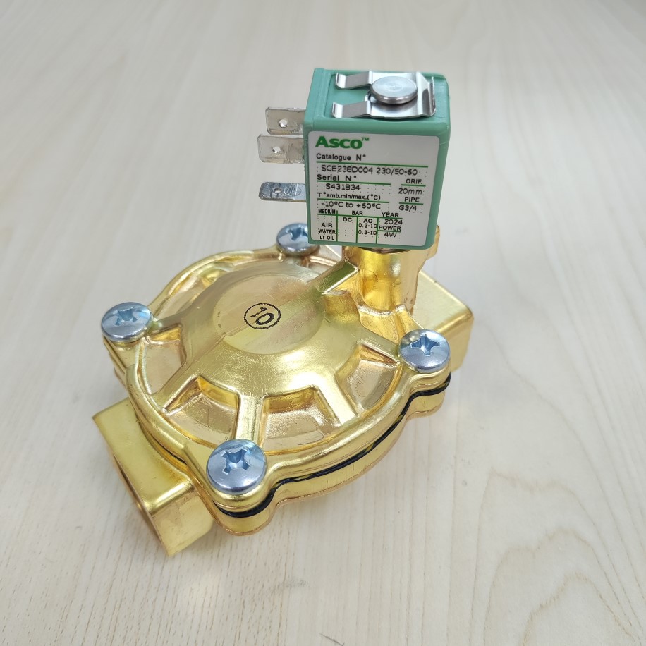 ASCO 电磁阀SCE238D004 24VDC 220VAC 两位两通常闭3/4