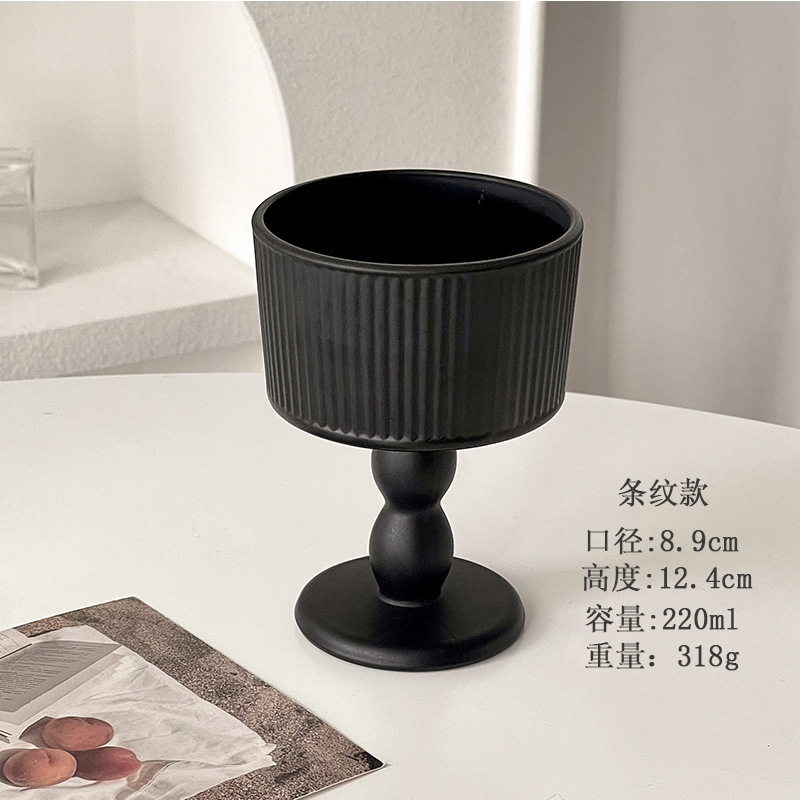 Francés retro negro esmaltado candelabro casero de alto nivel sensación de base de vidrio de incienso atmósfera decoración