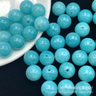 A级天河石圆珠散珠玉珠 手工diy玉石饰品手链项链玉髓配件批发