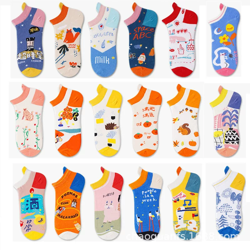 Tide, Japanese summer cartoon thin knee socks