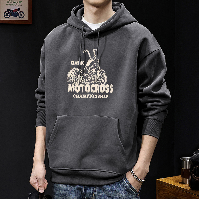 420g estilo de puerto japonés guapo chaqueta impresa con capuzas primavera y otoño hombre abrigo de estudiante casual suelto