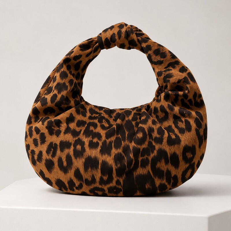 2026 Cross-Border Fashion Leopard Print Brown Tote Bag Shoulder Bag Pu Leather Large Capacity Handbag Fashionable Simple Women's Bag