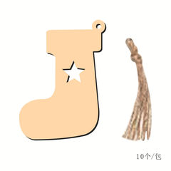 Wooden craft creative Christmas wood slice ornament home decoration item hand-painted DIY prop Christmas tree accessory