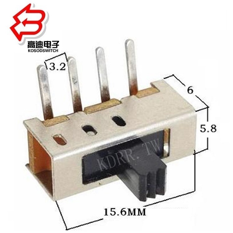 电器3位波段开关 小家电3档拨动开关立式弯脚 通讯3位滑动开关
