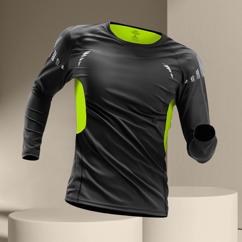 Capa de invierno para hombres con mangas largas con base de tercife seco rápido acondicionamiento físico correr entrenamiento chaqueta de baloncesto ropa interior cálida otoño invierno