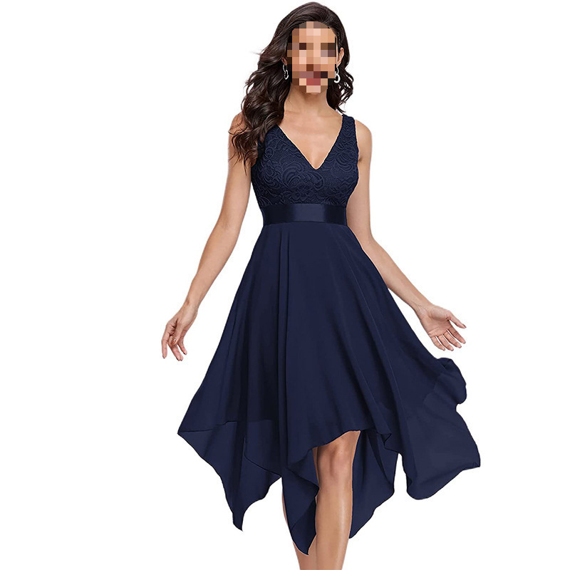 2026 New Chiffon Dress Cross-Border Lace Cocktail Dress Cocktail Party Wedding Bridesmaid Dress