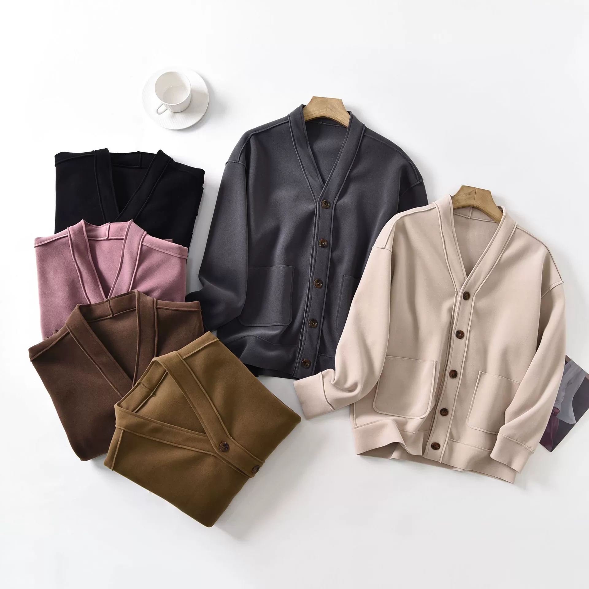 Композитный бархатный ветрозащитный кардиган с длинными рукавами для женщин, Осень-зима, новая утолщенная теплая куртка с грудью, свободная повседневная куртка