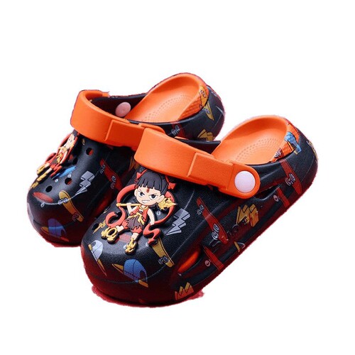 Summer New Nataku Children's Slippers Cute Cartoon Indoor and Outdoor Dual-Purpose One-Piece Children's Breathable Cool Slippers