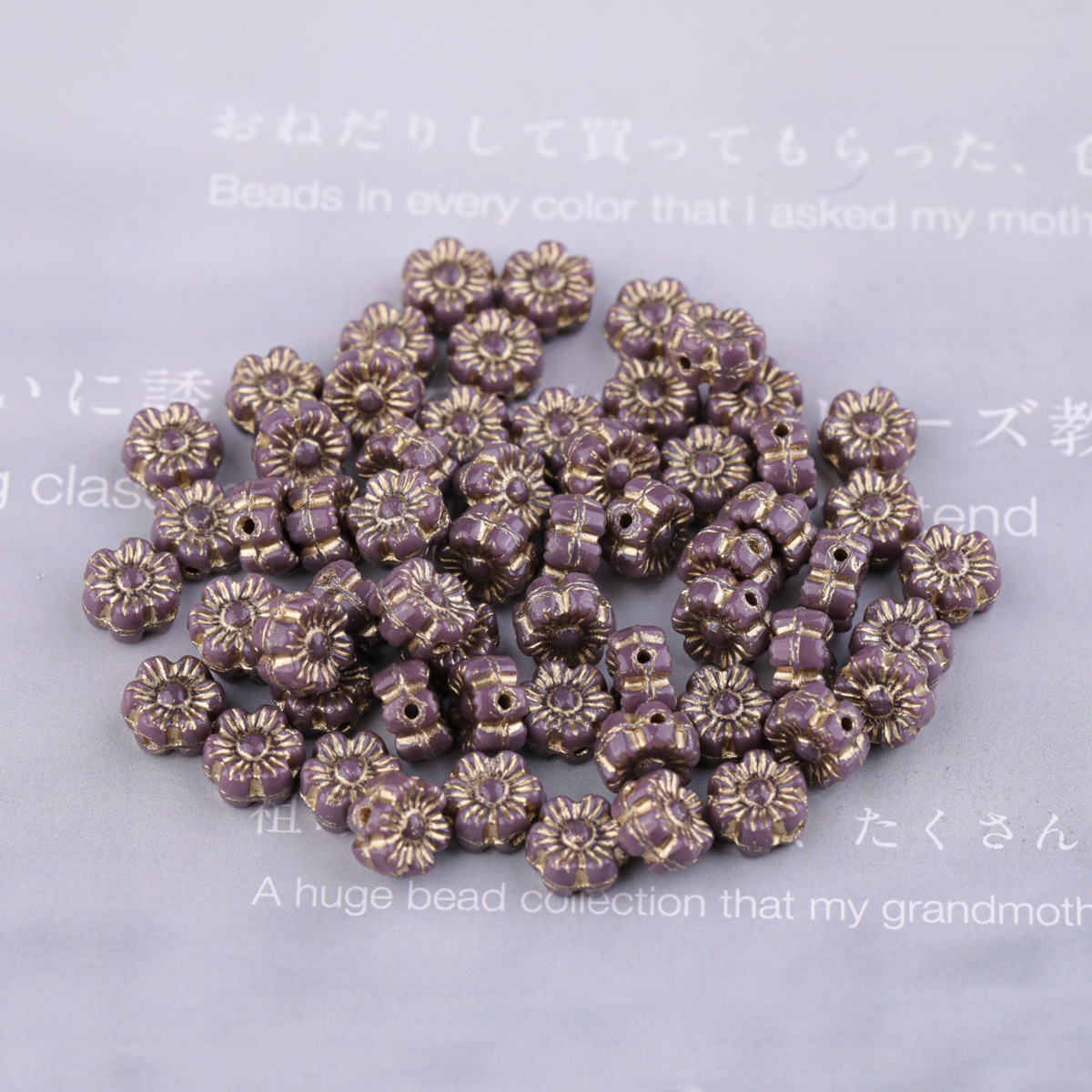 2025 nueva cuenta de vidrio checo preciosa flor hawaiana de vidrio 6mm aproximadamente 100 piezas accesorios de bricolaje