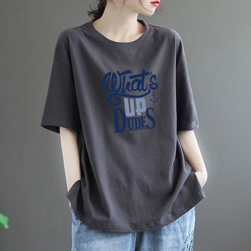 plus size women's chubby girl new Chinese summer national style short sleeve T-shirt 300kg loose slim cotton coat maternity clothes