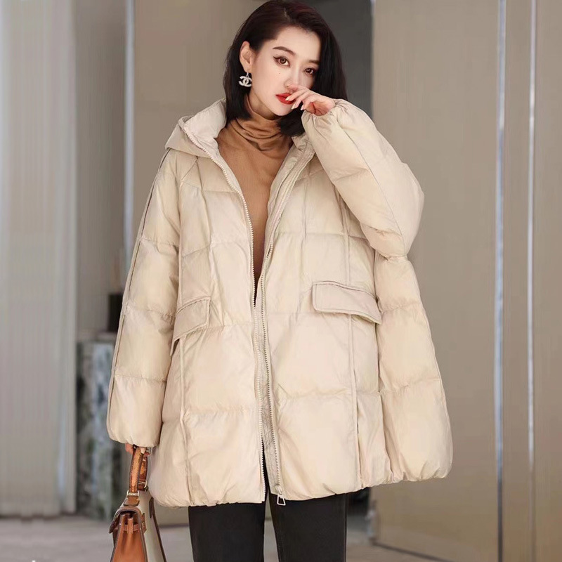 Fat MM Large Size Down Jacket Women's 2022 Winter Fashion Long Korean Style Slim Thickened White Duck Down Jacket Fat MM Large Size Down Jacket Women's 2022 Winter Fashion Long Korean Style Slim Thickened White Duck Down Jacket