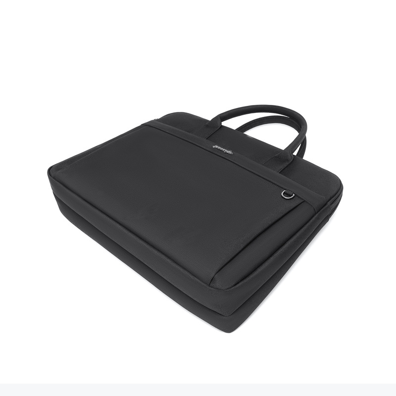 Portable briefcase large capacity double zipper multi-layer conference bag waterproof file bag computer bag_voghion.com