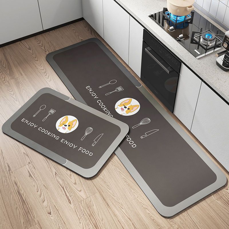 Kitchen Floor Mat Cartoon Diatomaceous Earth Water-Absorbent and Oil-Absorbent Household Long Strip Non-Slip and Dirt-Resistant One-Piece Diatomaceous Earth