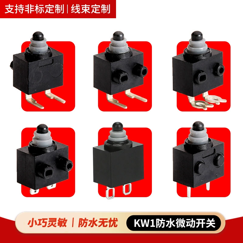 KW1 водонепроницаемый микропереключатель с проводом автомобильный водонепроницаемый микропереключатель маленький водонепроницаемый микропереключатель с изогнутой ручкой