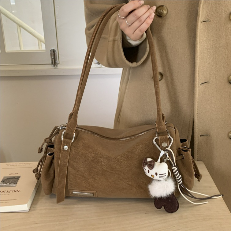 Coreano Maillard nicho bolsas de perros calientes retro mate bolsas de hombro para mujeres 2025 nueva bolsa de viaje