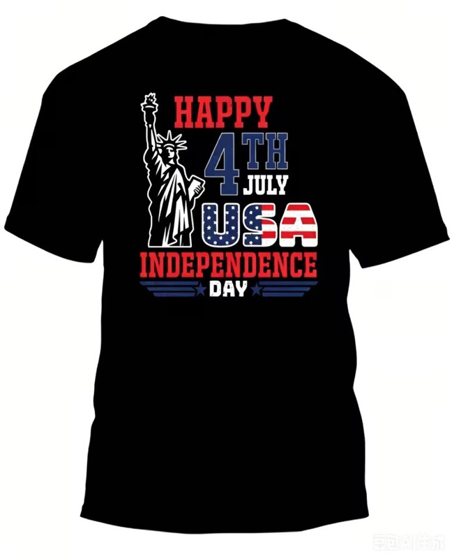 【Cross-Border European Sizes】Happy July 4Th T-Shirt, American Independence Day T-Shirt, American Patriotic T-Shirt, Statue of Liberty