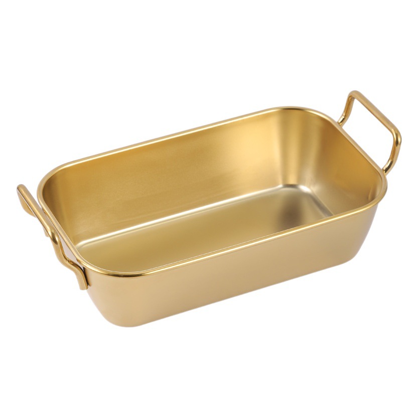 Papas fritas americanas creativas coreanas Pollo frito Cesta de acero inoxidable Comida frita Aperitivos dorados Plato cuadrado al por mayor