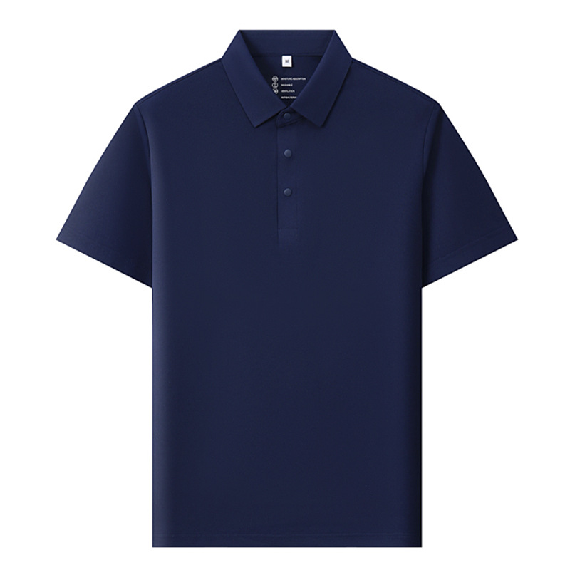 50D cool solona polo ropa de trabajo de manga corta para hombre, ropa de trabajo personalizada de alta calidad, cuello de tela sin costuras de seda de hielo para mujer de negocios