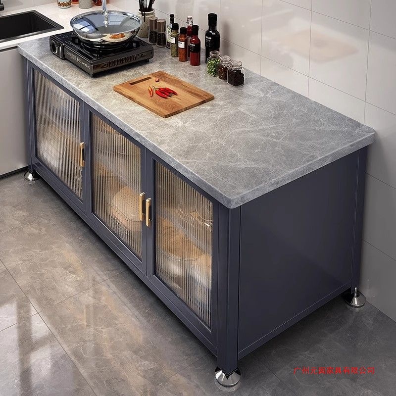 Slate Kitchen Storage Rack Floor-Standing Multi-Layer Functional Wall-Mounted Home Storage Cabinet Dining Side Workbench Storage Cabinet