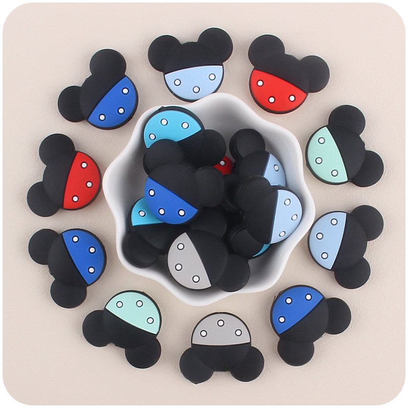 Bebé suministros dibujos animados animal cuentas de silicona DIY bebé creativo chupete cadena mordedor pulsera accesorios juguete