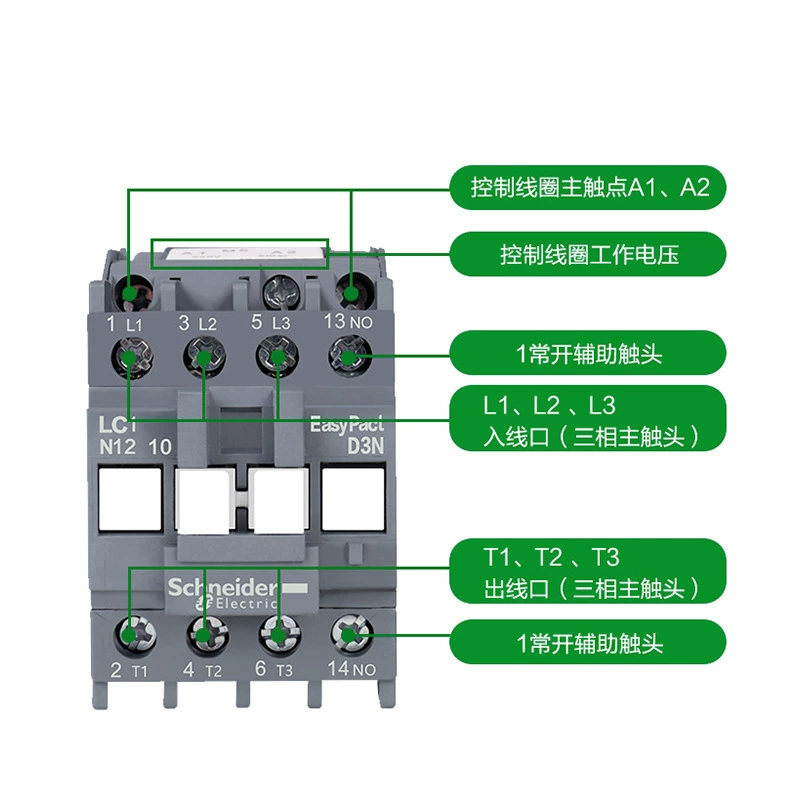 LC1N трехполюсный контактор 6A-95A 220В/380В