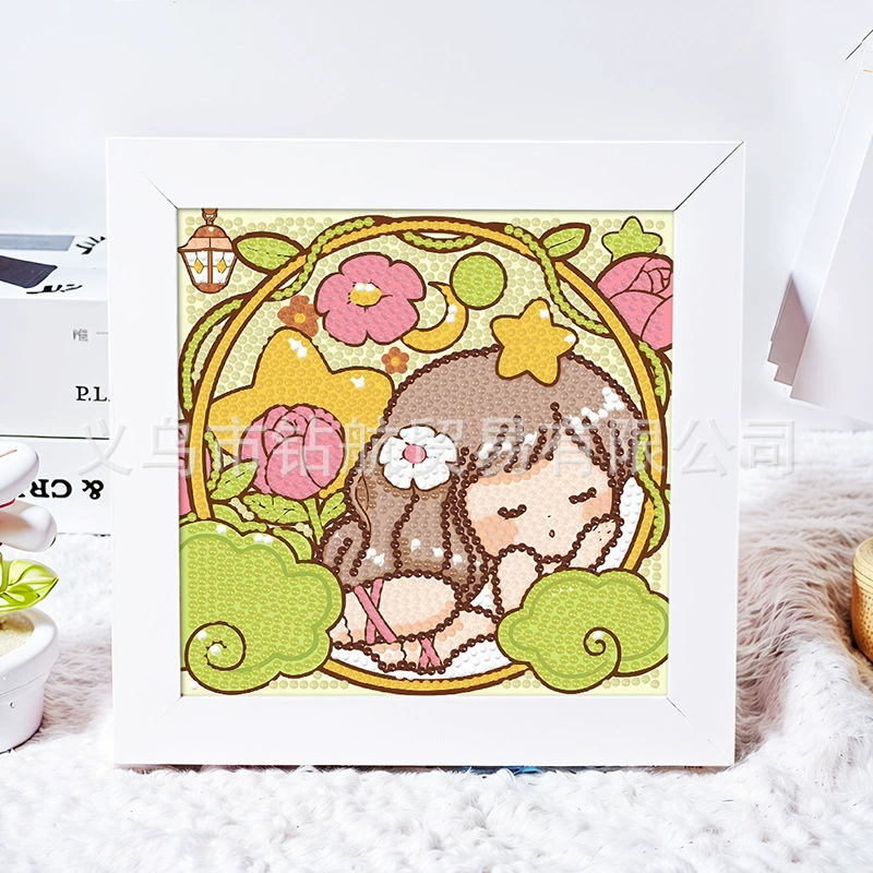 Даймонд-пейнтинг (Sanrio) Kuromi и смешанные мультфильмы, 17×17 см, полный страз DIY набор, детское рукоделие
