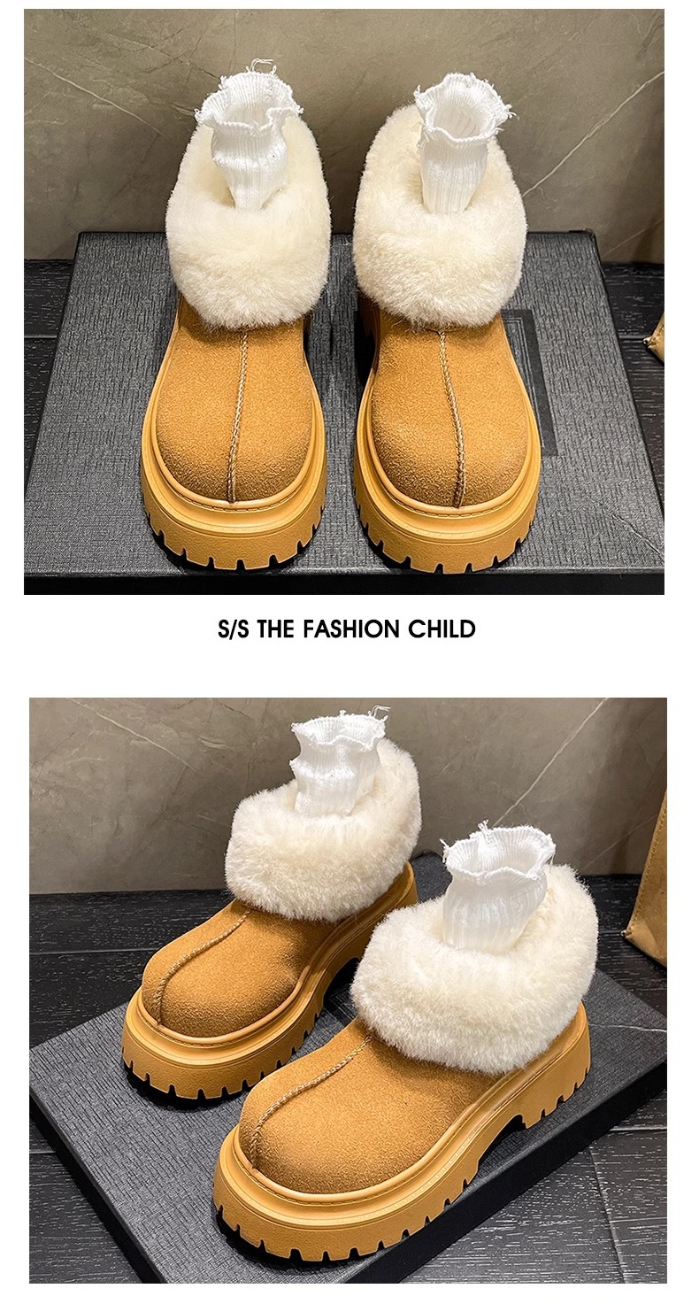 Women's Plush Lined Leather Snow Boots Warm Winter Ankle Boots_voghion.com