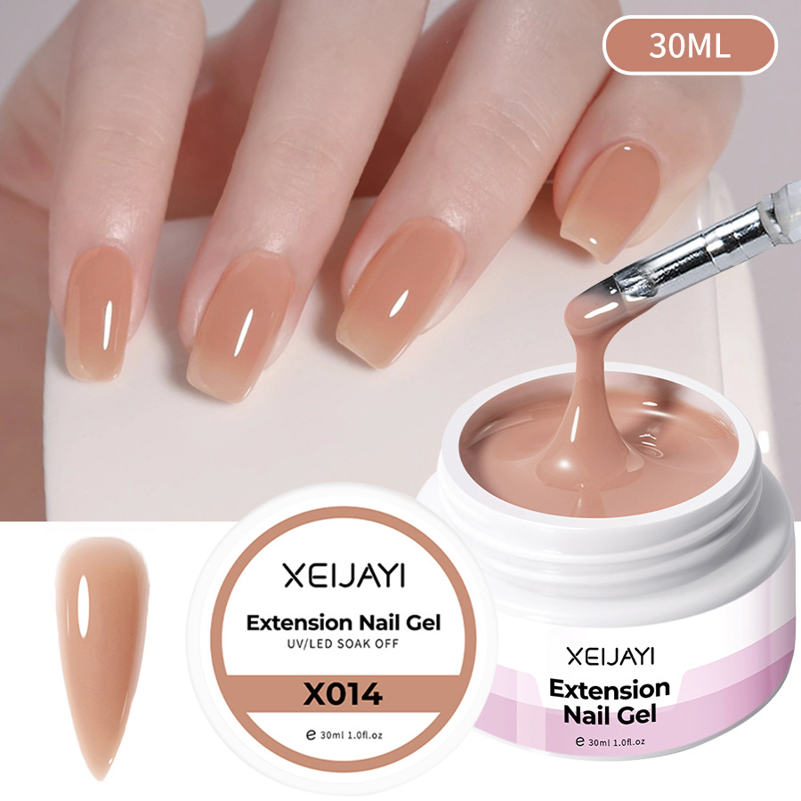 Pegamento de esmalte de uñas al por mayor Poly Gel Crystal pegamento de extensión 30ml pegamento de fototerapia bandeja sin papel Jelly Glue para salón de uñas