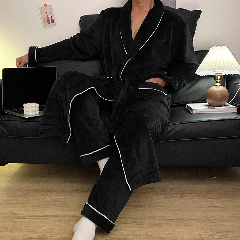 Flannel bathrobe