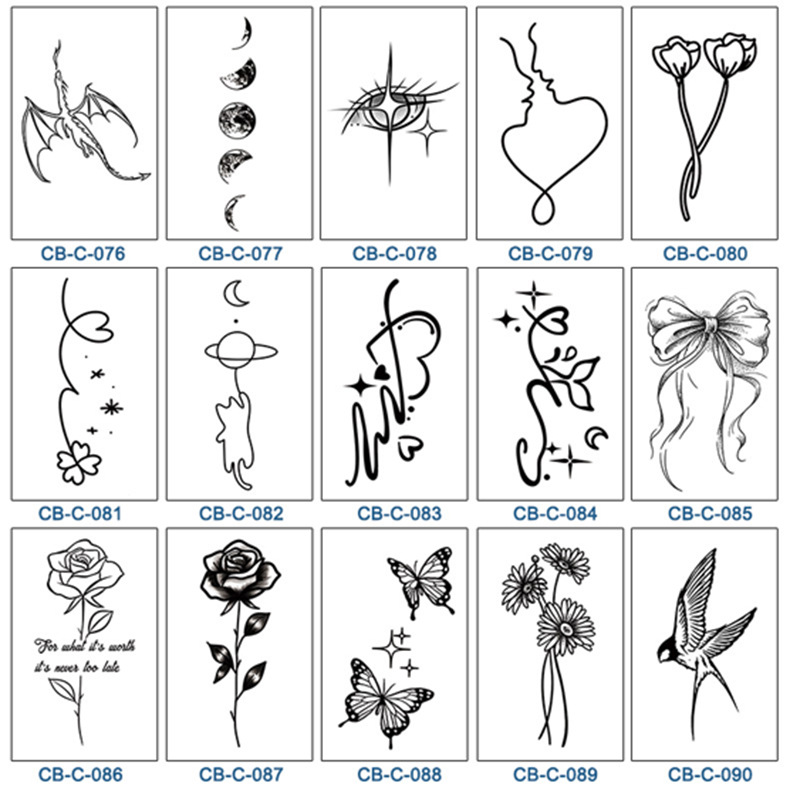 8g Weight tattoo stickers Event & Party Supplies 1 Piece Quantity Weekend, Party Occasion Animal, Flower, Butterfly Pattern Animal Flower Butterfly Tattoos & Body Art 1 Piece 4