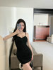 Mesh backless suspender wrapped buttocks dress 589