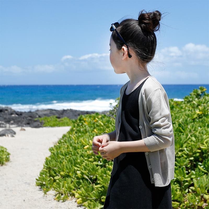 开衫女童儿童空调衫针织薄宝宝长袖毛衣女韩版外套潮夏季童装代发