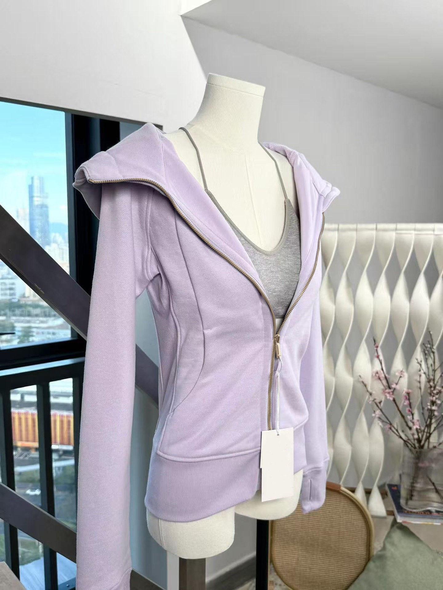 Lavender [gold zipper] slimming fit