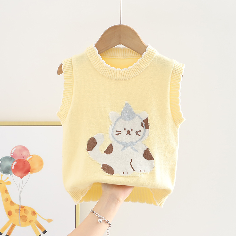 Primavera y otoño chaleco para bebé chaleco chaleco para niña chaleco de lana para bebé chaleco de punto chaleco para uso exterior chaleco todo fósforo