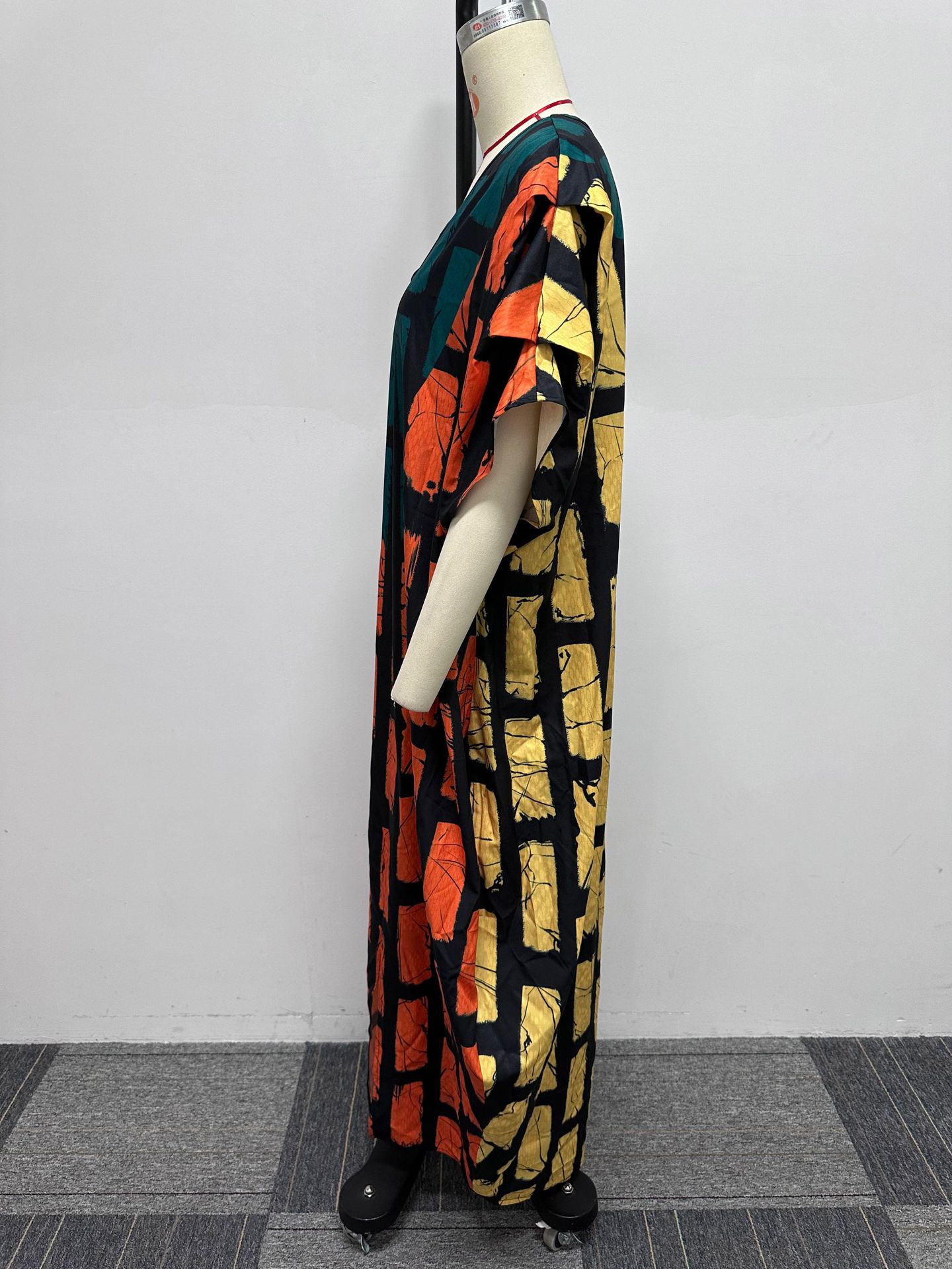 Sexy Slim Positioning Stitching Printing Color Contrast Loose Split Dress