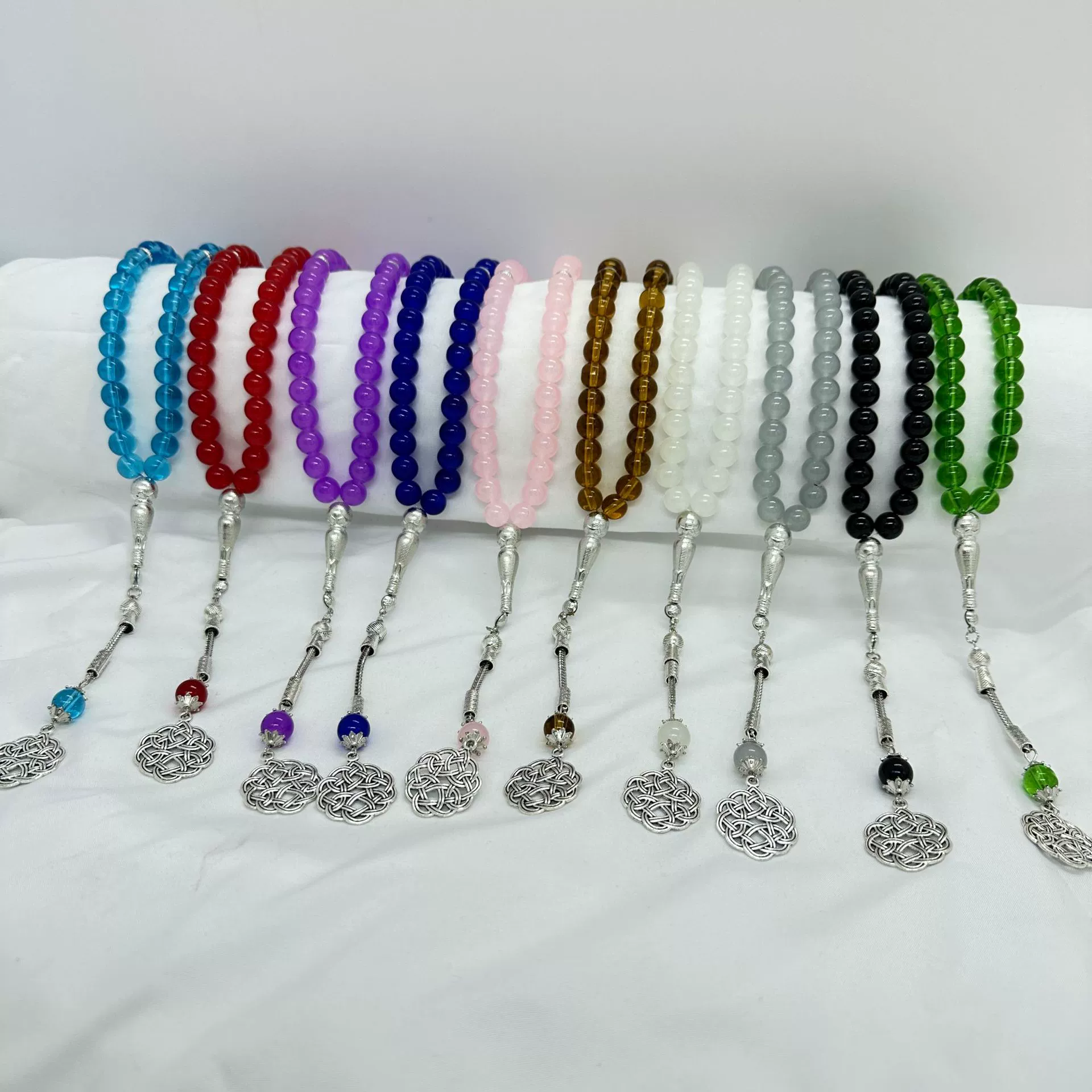 Glass rosary, 10mm, wholesale