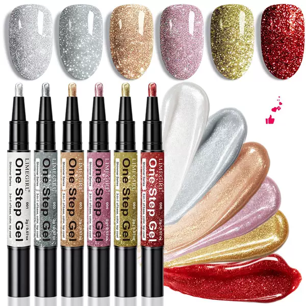 Cross-border best-selling 3-in-1 one-step gel nail polish with pearl shimmer, no need for top coat, base gel, nail polish gel, phototherapy gel