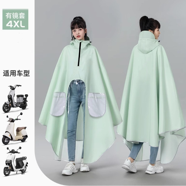 New Raincoat genuine goods Electric Car Lightweight Thickened Long Bicycle Adult Poncho Battery Car Raincoat Zipper
