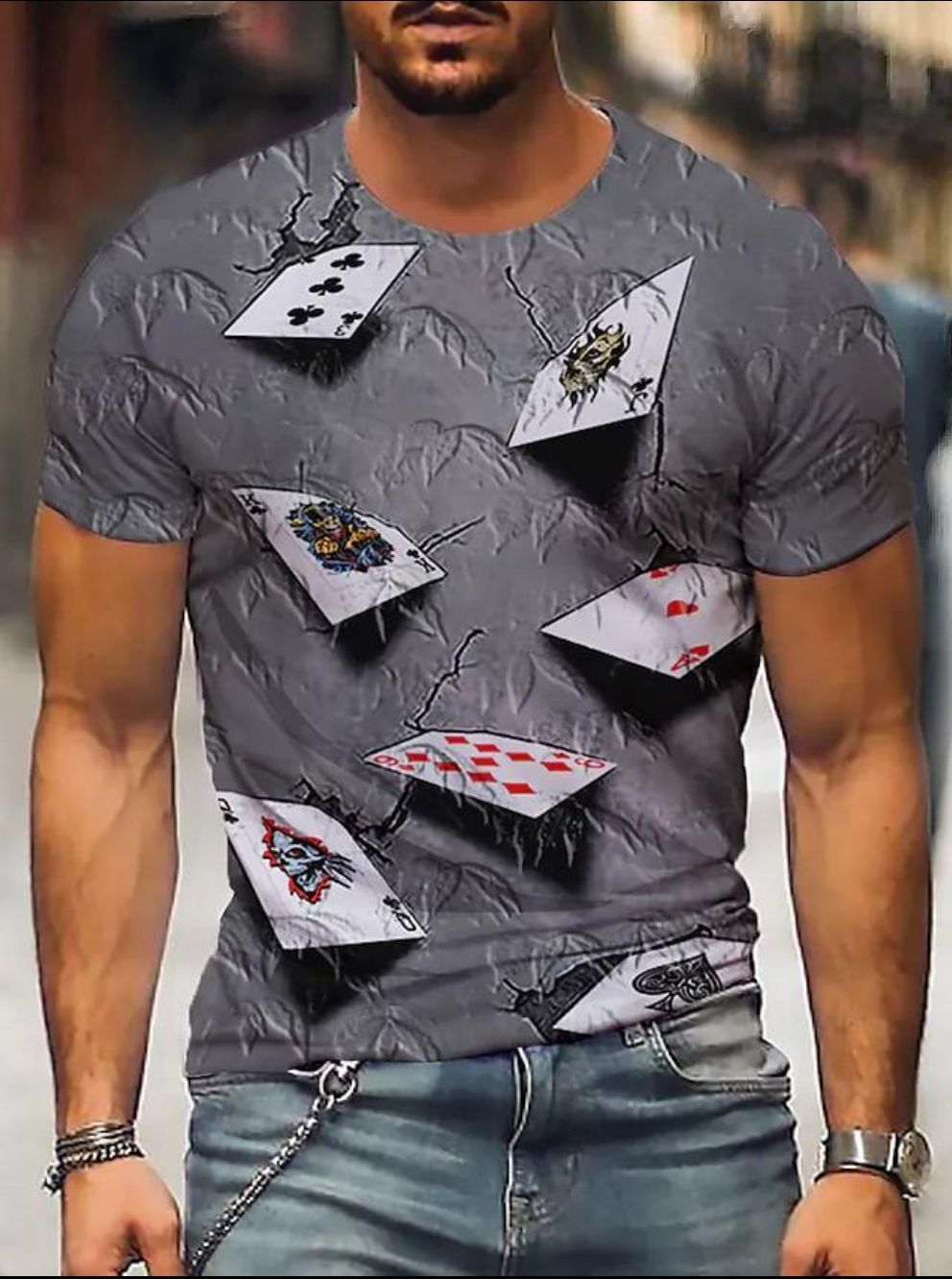 2024 summer casual men's 3D short sleeved Little Bee printed T-shirt for men_voghion.com