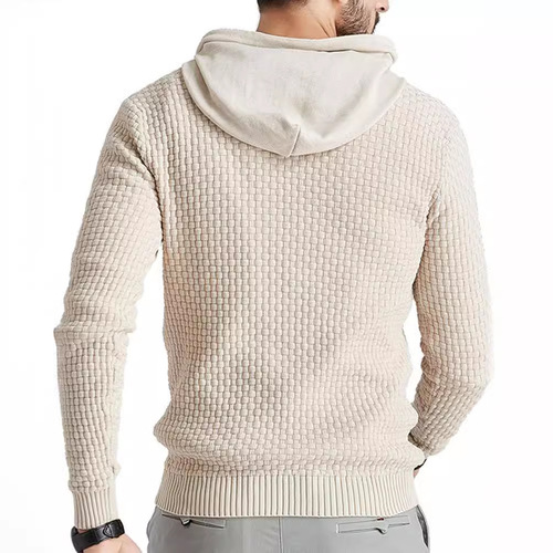 Zaitun Men's Hooded Sweatshirt Long Sleeve Solid Knitted Hood