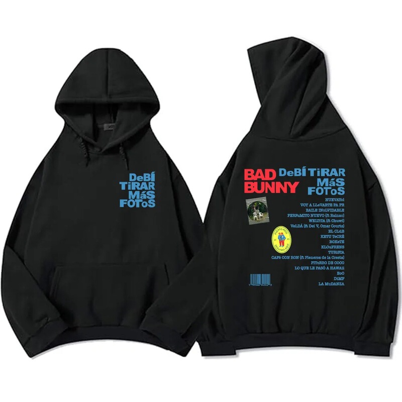 Neutral Streetwear Clothing Bad Bunny Dtmf Sweatshirt 2025 New Album Debí Tirar Más Fotos Print