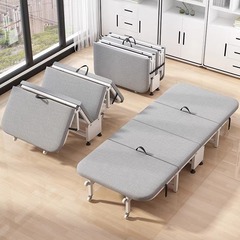 折り畳みベッドシングル携帯オフィス昼休み昼寝ベッド家庭用四つ折り賃貸住宅簡易介護鉄製ベッド