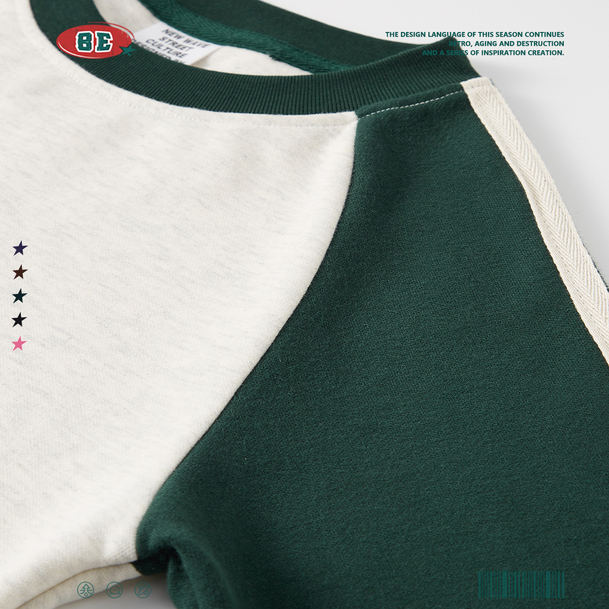 Ser preferencia| Comercio exterior de Europa y Estados Unidos cuello redondo de color caliente chaqueta de umbilical marca de té de color corto camiseta de manga larga mujer image 3