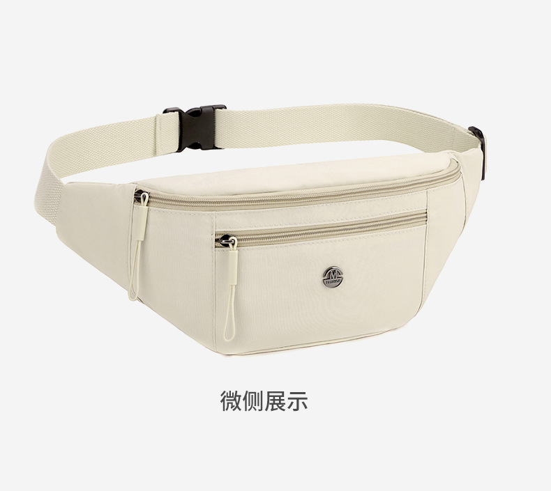 New sporty and casual waist bag for outdoor storage, simple solid color women's chest bag, crossbody backpack wholesale undefined