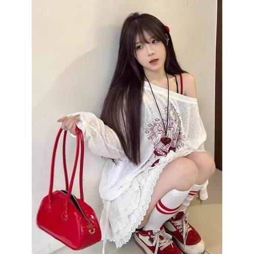 Sun Protection Shirt for Women - Loose Fit, Bamboo Joint Ribbed Fabric, Oversized, Ultra-Thin Summer Long-Sleeve T-Shirt with Simple and Stylish Design