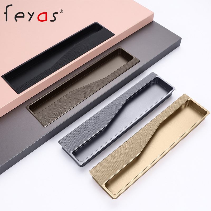 衣櫃隱形嵌入式拉手長款簡約櫥櫃門內嵌門把手柜子抽屜開槽門拉手