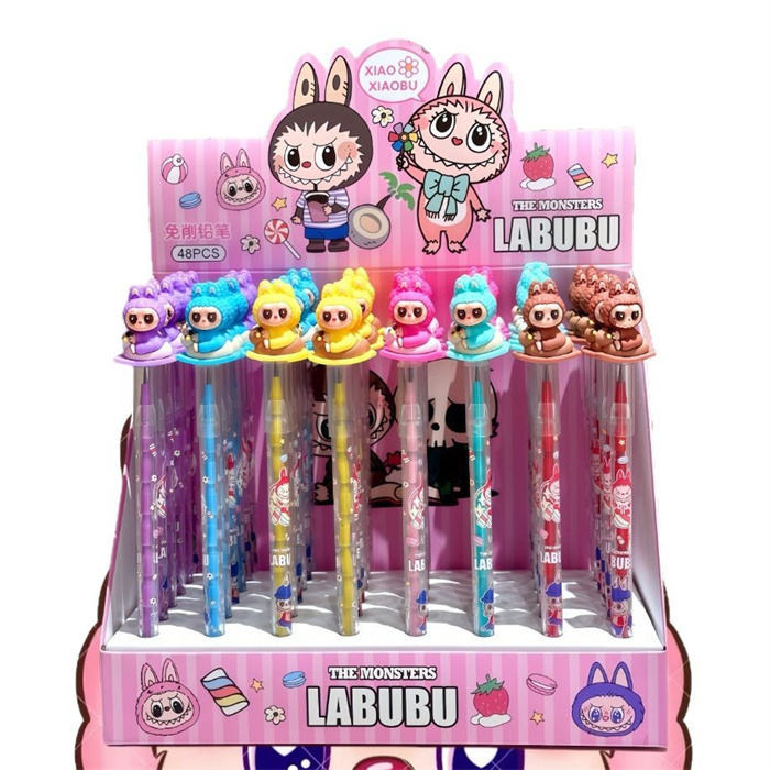 Cute lápiz de bala capibara dibujos animados sin cortar lápiz de bambú actividades estudiantes de papelería