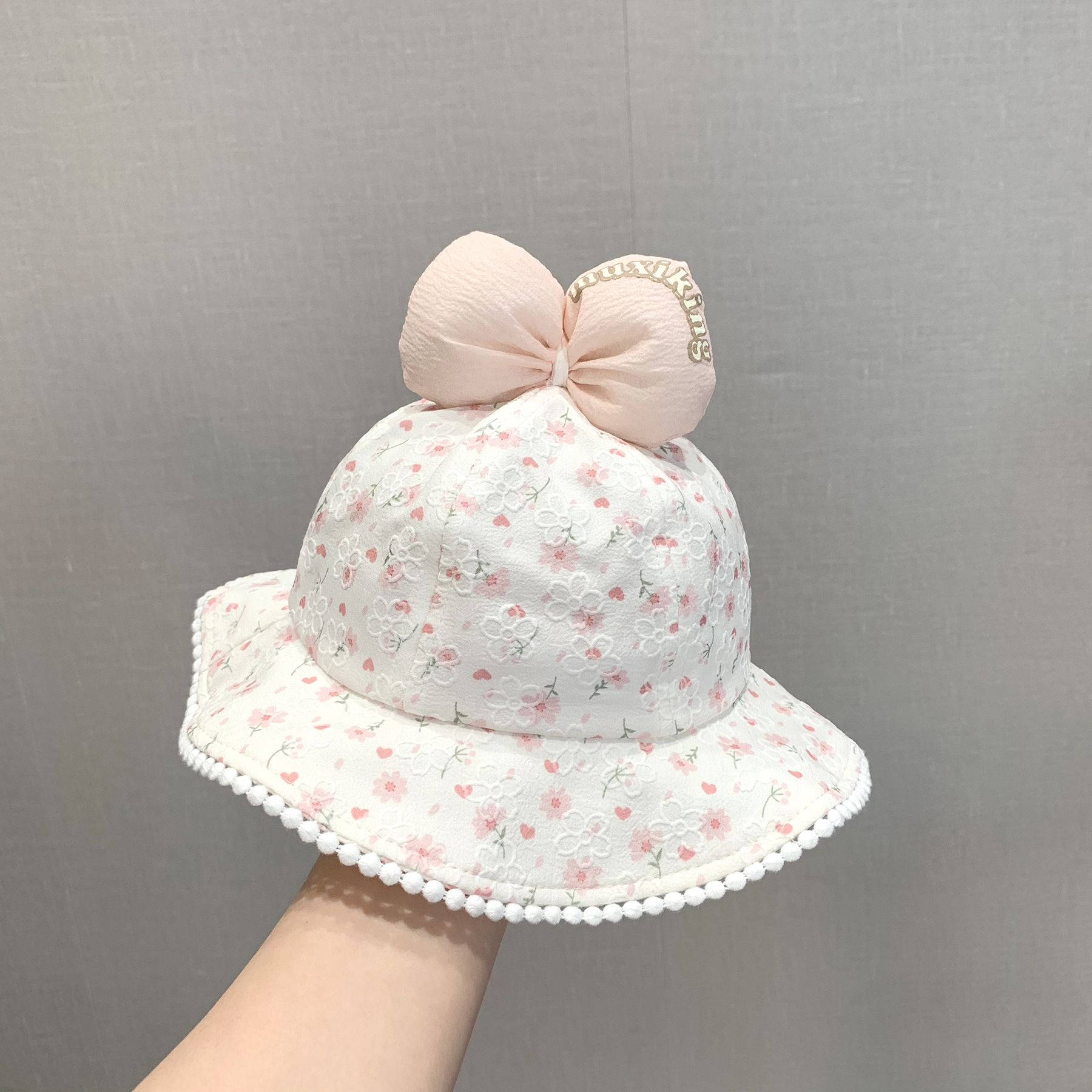 Sombreros para bebés primavera y otoño sombrero de pescador bebés arco princesa encaje sombrero de sombrero para niñas fuera sombrero protector solar